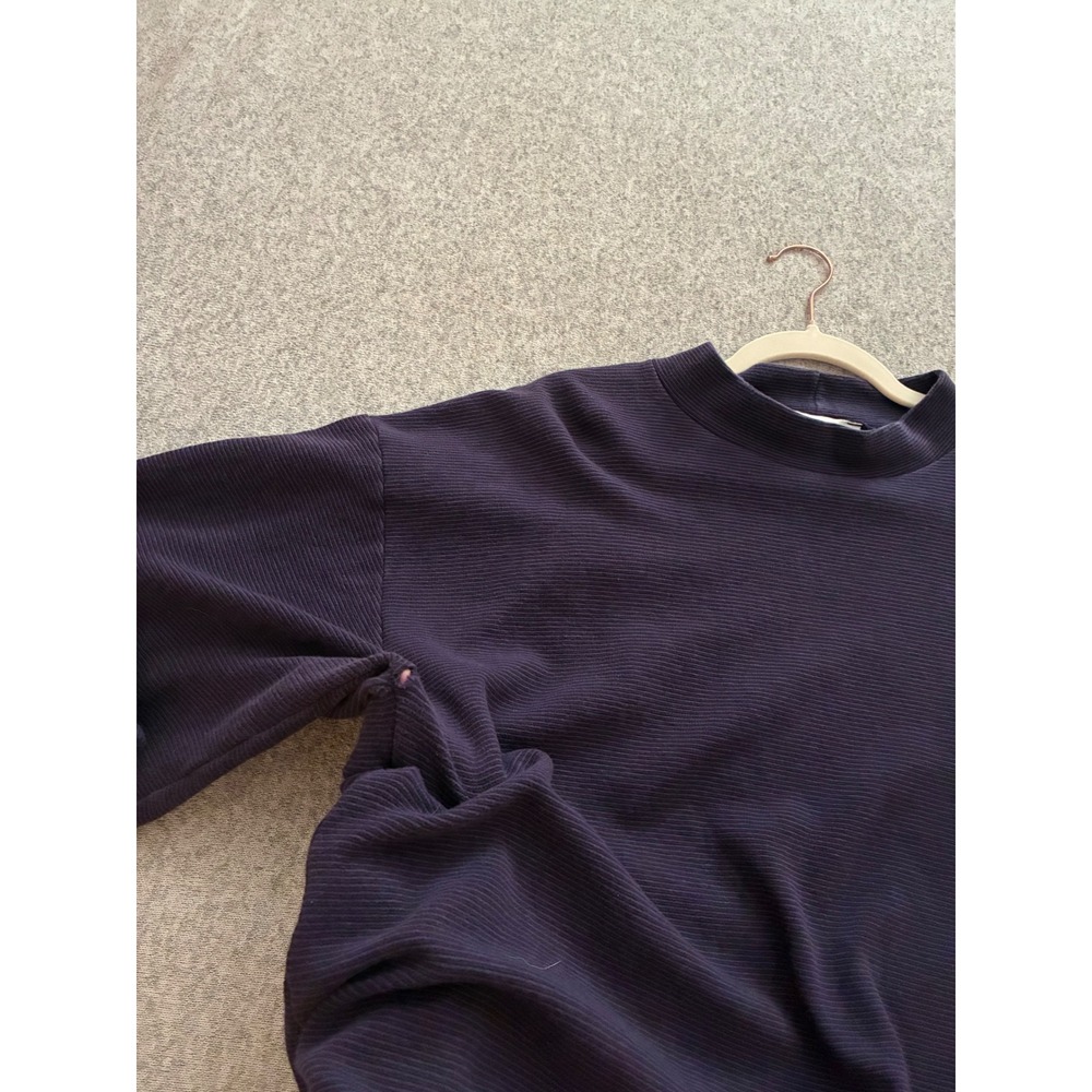 Z Cavaricci Vintage Purple Stripe Mock Neck Long Sleeve Shirt Mens L - Picture 3 of 4